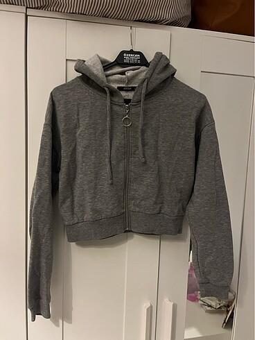 Addax crop fermuarlı sweatshirt