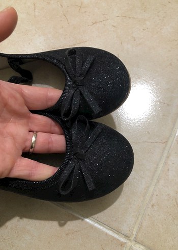 Kız Çocuk Siyah Fiyonk Detaylı Ballet Babet simli - Görsel 7