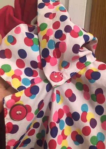 Kız Çocuk Yağmurluk puantiyeli renkli - Görsel 4