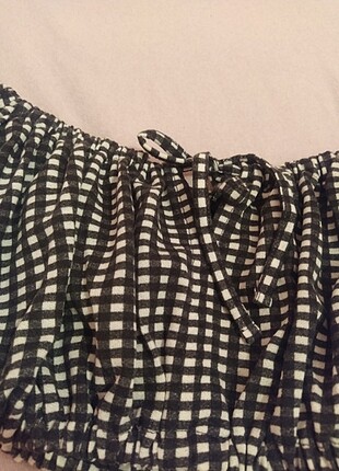 Topshop siyah beyaz pötikareli crop