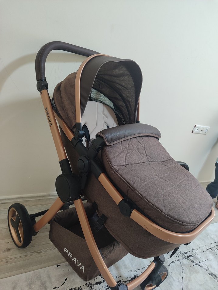 Kahverengi ve Gri Bebek Arabası Seti - Görsel 3