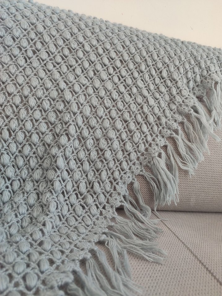 Gri Örgü Kadın Şal - Görsel 2