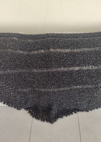 siyah Örgü Kadın Şal - Görsel 3