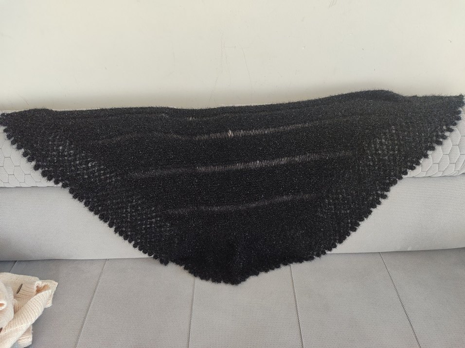 siyah Örgü Kadın Şal - Görsel 2