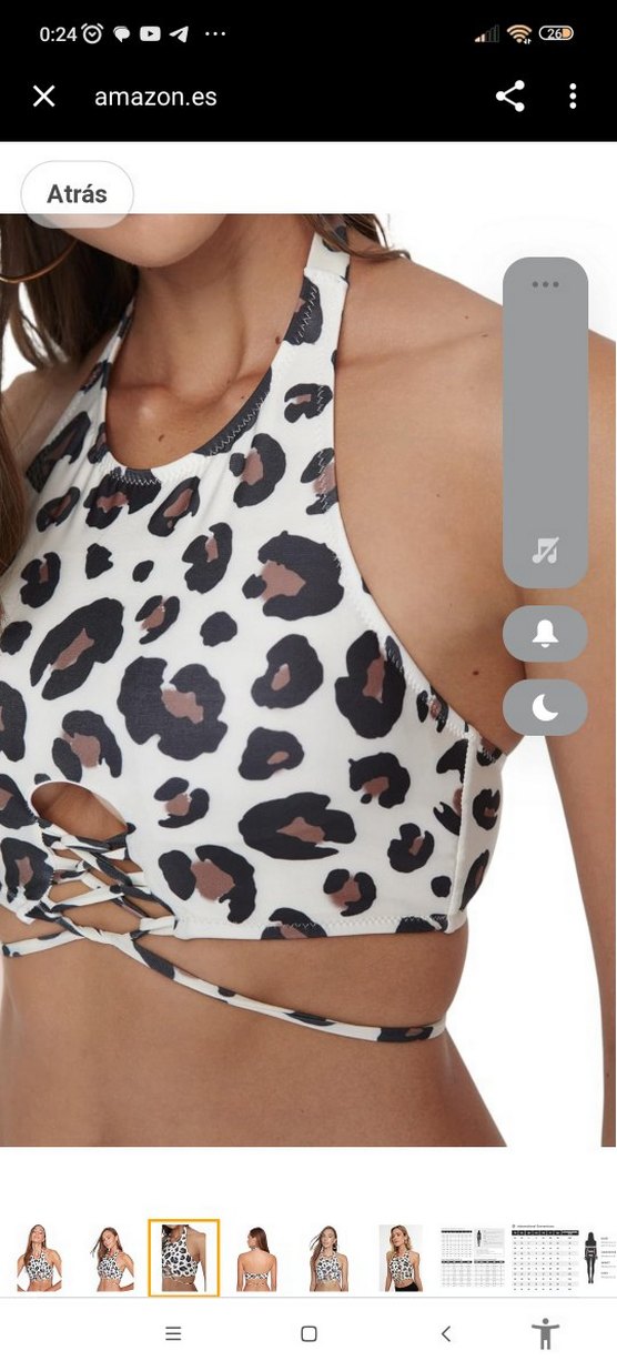 Leopar Desenli Bağlamalı Mini Üst crop ve bikini - Görsel 4