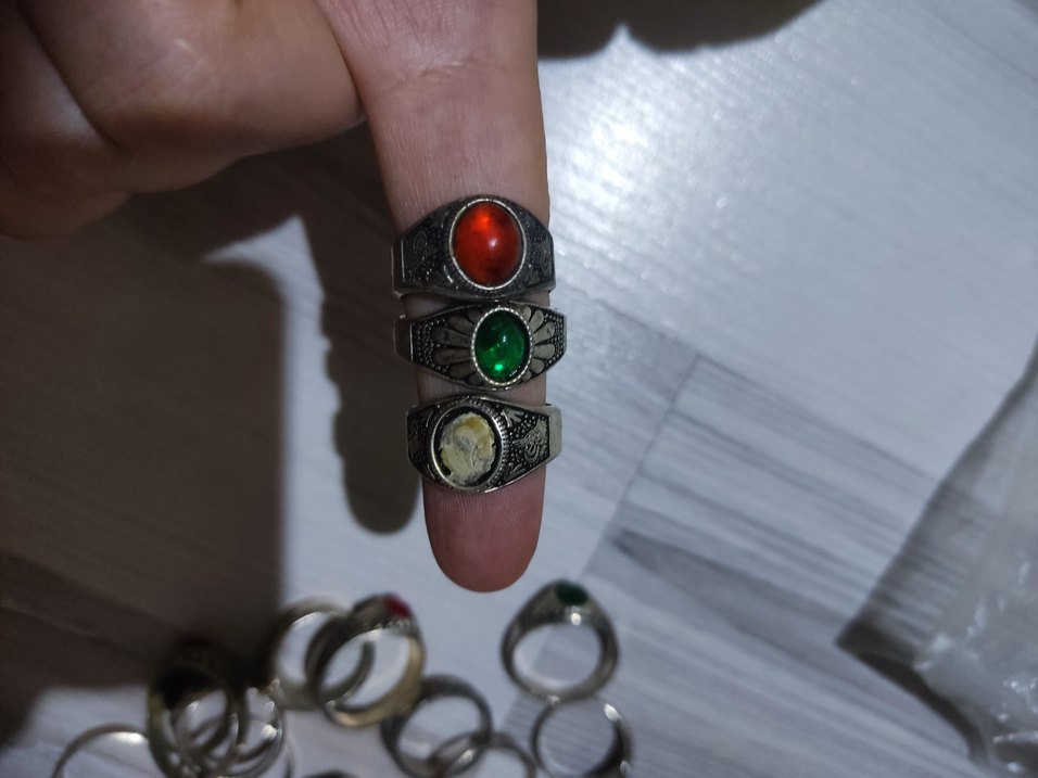 Kadın Çoklu Vintage Parlak Yüzük Seti hacı yüzüğü - Görsel 3