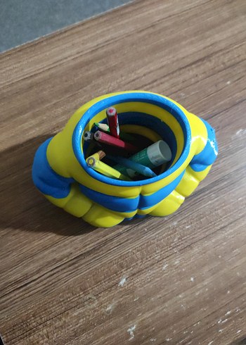 Renkli Mavi-sarı Kalemlik - Görsel 4