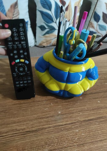 Renkli Mavi-sarı Kalemlik - Görsel 5