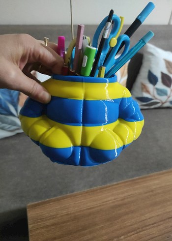 Renkli Mavi-sarı Kalemlik - Görsel 2