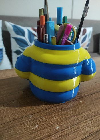 Renkli Mavi-sarı Kalemlik - Görsel 3