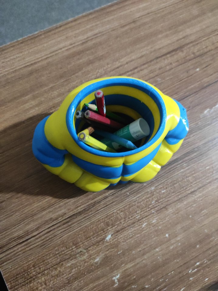 Renkli Mavi-sarı Kalemlik - Görsel 4