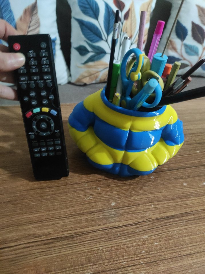 Renkli Mavi-sarı Kalemlik - Görsel 5