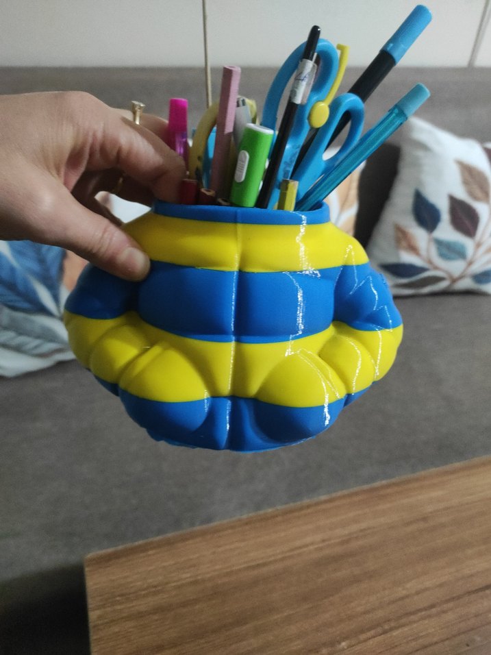 Renkli Mavi-sarı Kalemlik - Görsel 2