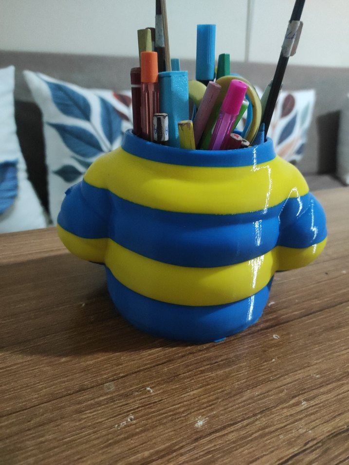 Renkli Mavi-sarı Kalemlik - Görsel 3