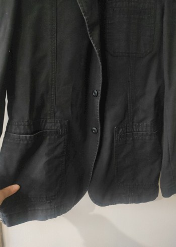 Siyah Erkek Keten Ceket - Görsel 5