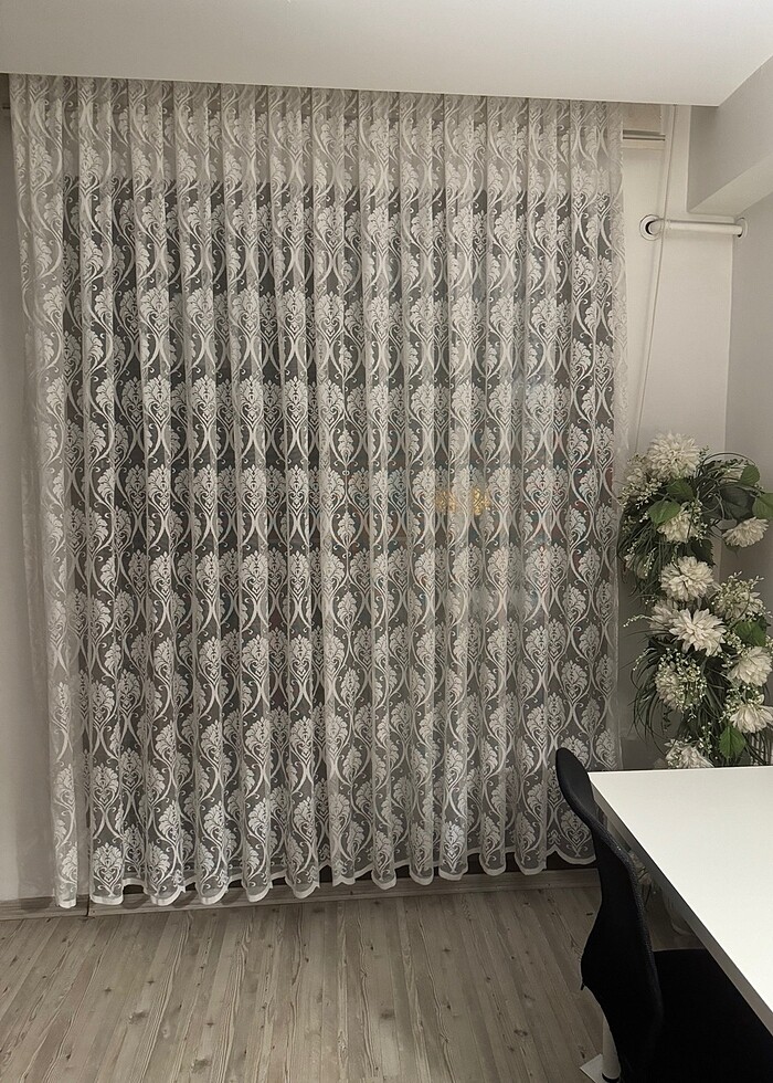 Taç marka Desenli tül perde - Görsel 5