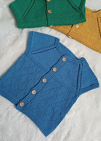 El örgüsü bebek yeleği - Görsel 5