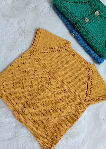 El örgüsü bebek yeleği - Görsel 6