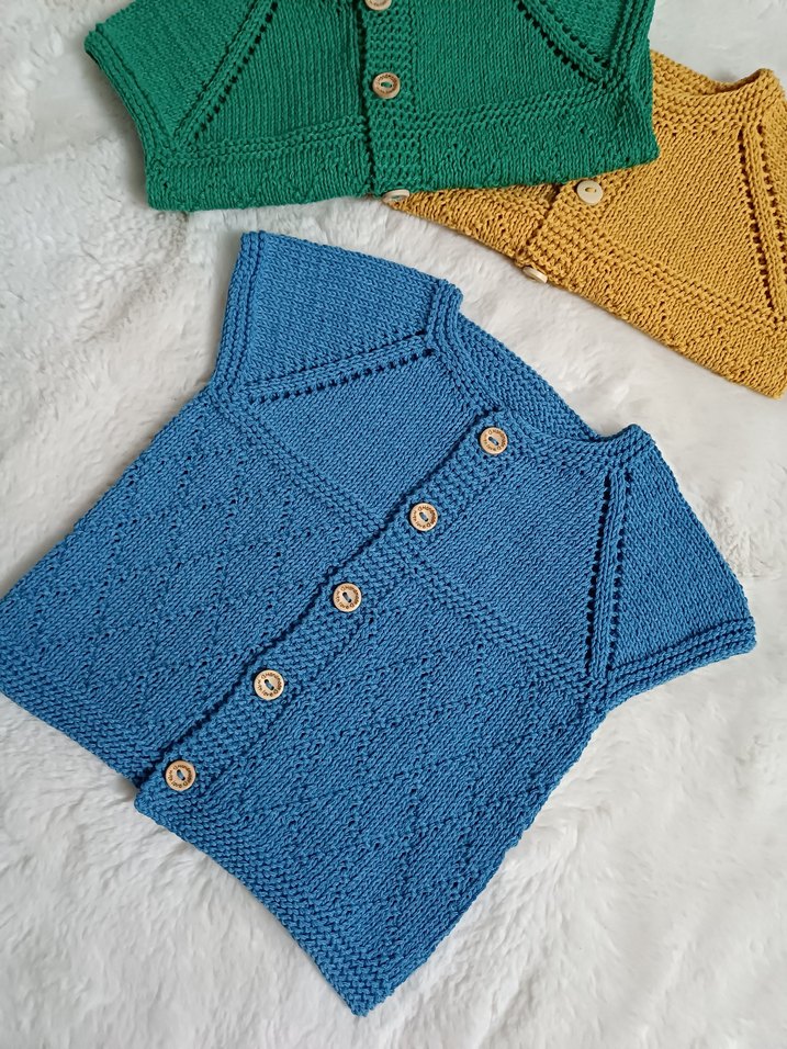 El örgüsü bebek yeleği - Görsel 5