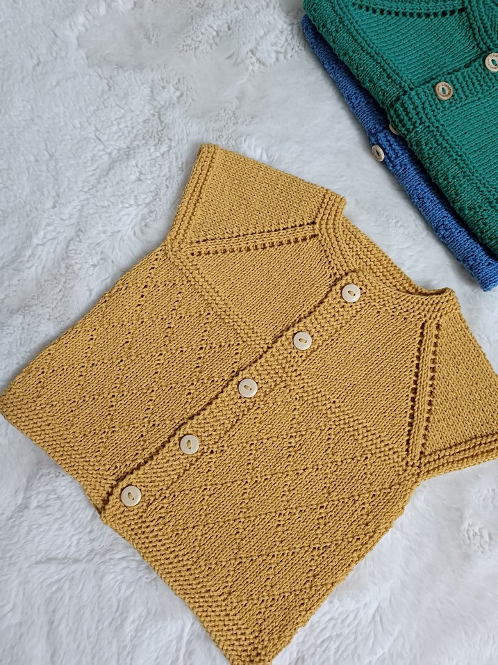 El örgüsü bebek yeleği - Görsel 4