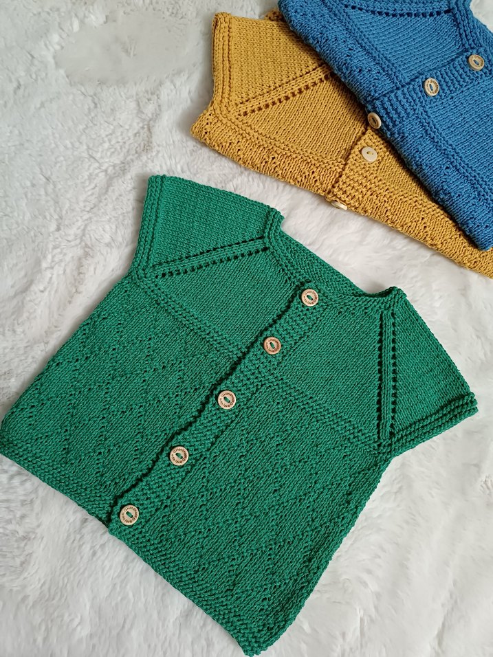 El örgüsü bebek yeleği - Görsel 3