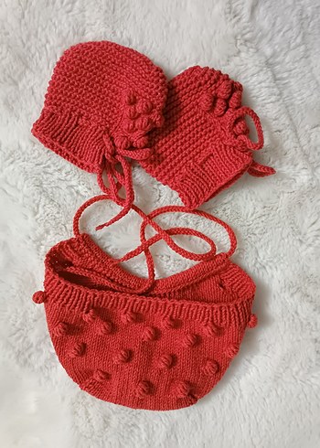 El Örgüsü Bebek Bere+Patik - Görsel 5