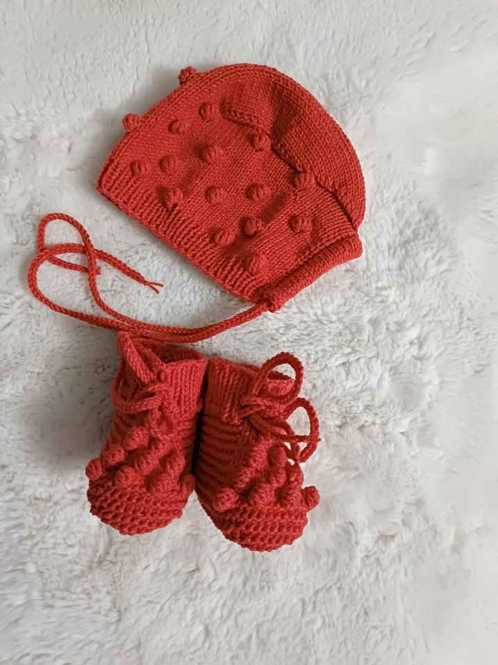 El Örgüsü Bebek Bere+Patik - Görsel 2