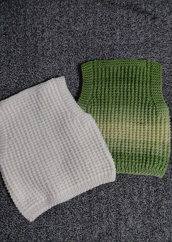 Beyaz Örgü  Çocuk Yeleği - Görsel 4