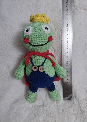 Renkli Örgü Kurbağa prens - Görsel 4