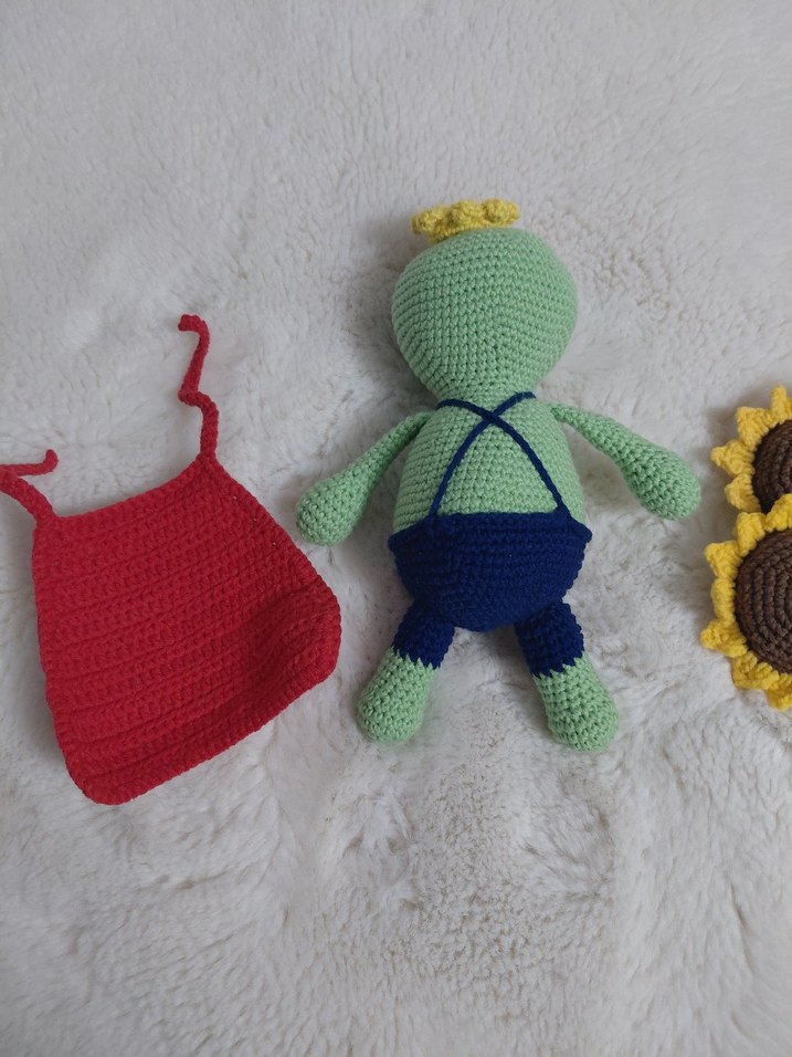 Renkli Örgü Kurbağa prens - Görsel 3