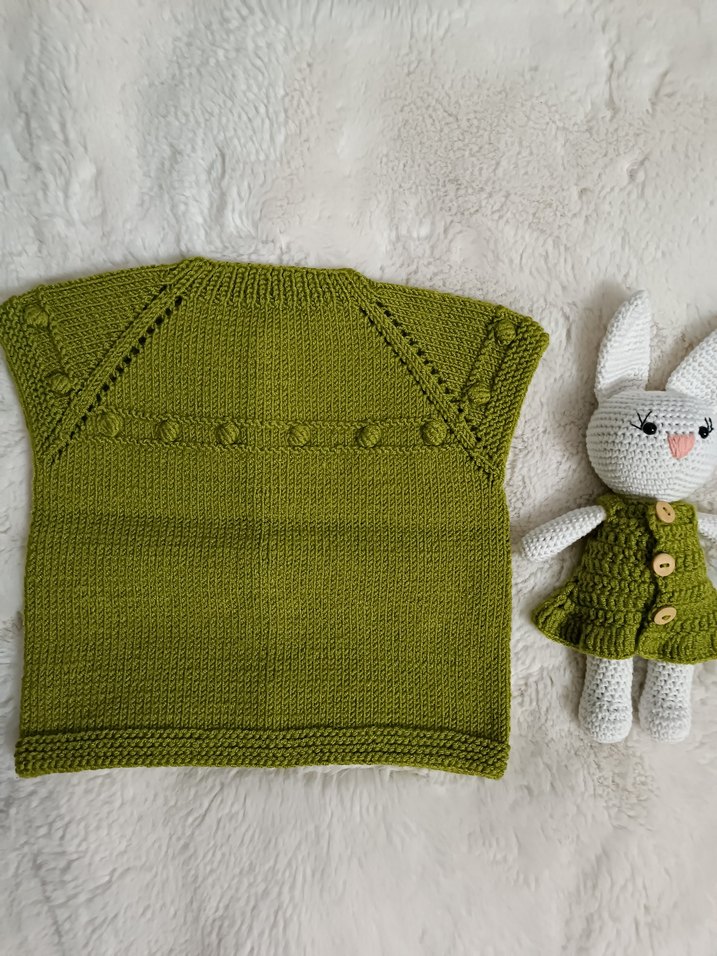 El örgüsü bebek yeleği+ tavşan - Görsel 2