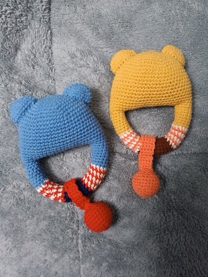 Renkli Örgü Ayıcık Diş Kaşıyıcı ve Çıngırak - Görsel 4