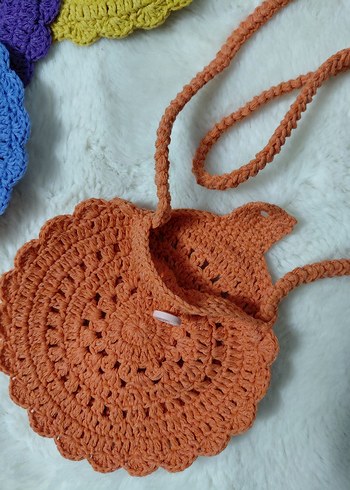 Örgü Yuvarlak Çocuk Çantası - Görsel 4