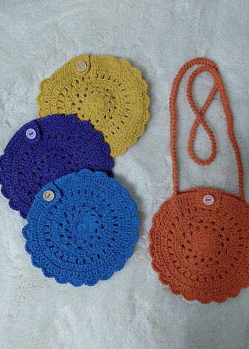 Örgü Yuvarlak Çocuk Çantası - Görsel 2