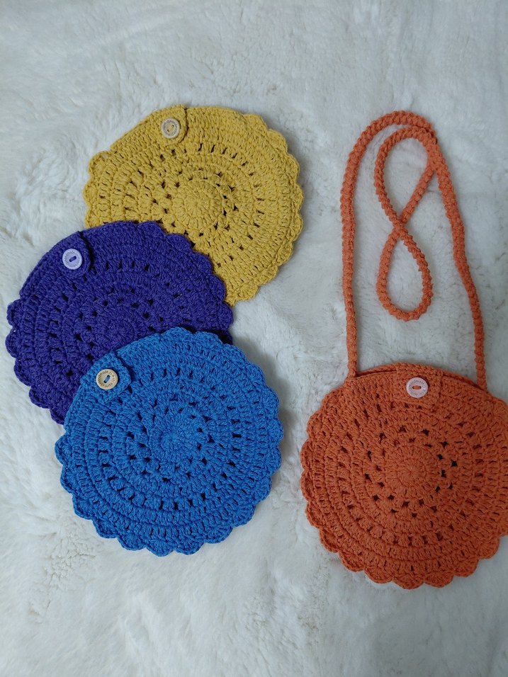 Örgü Yuvarlak Çocuk Çantası - Görsel 2