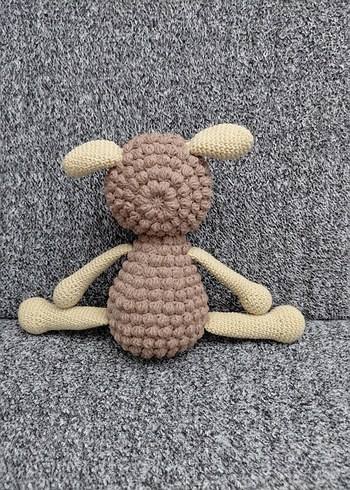 Beden Gri El Örgüsü Peluş Koyun Oyuncak