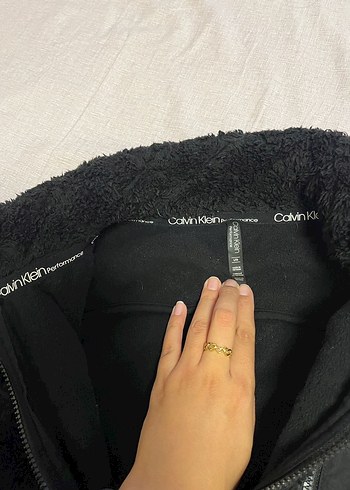 Calvin Klein Siyah Suni Kürklü Kadın Ceket - Görsel 4