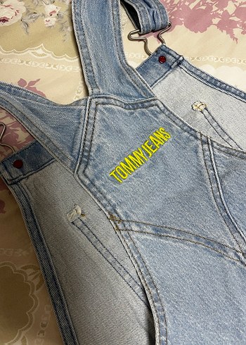 Tommy Jeans Mavi Kot Askılı Midi Elbise - Görsel 5