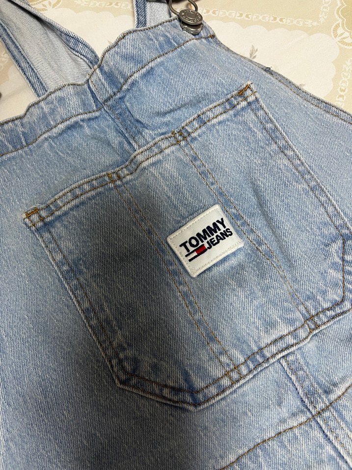 Tommy Jeans Mavi Kot Askılı Midi Elbise - Görsel 2
