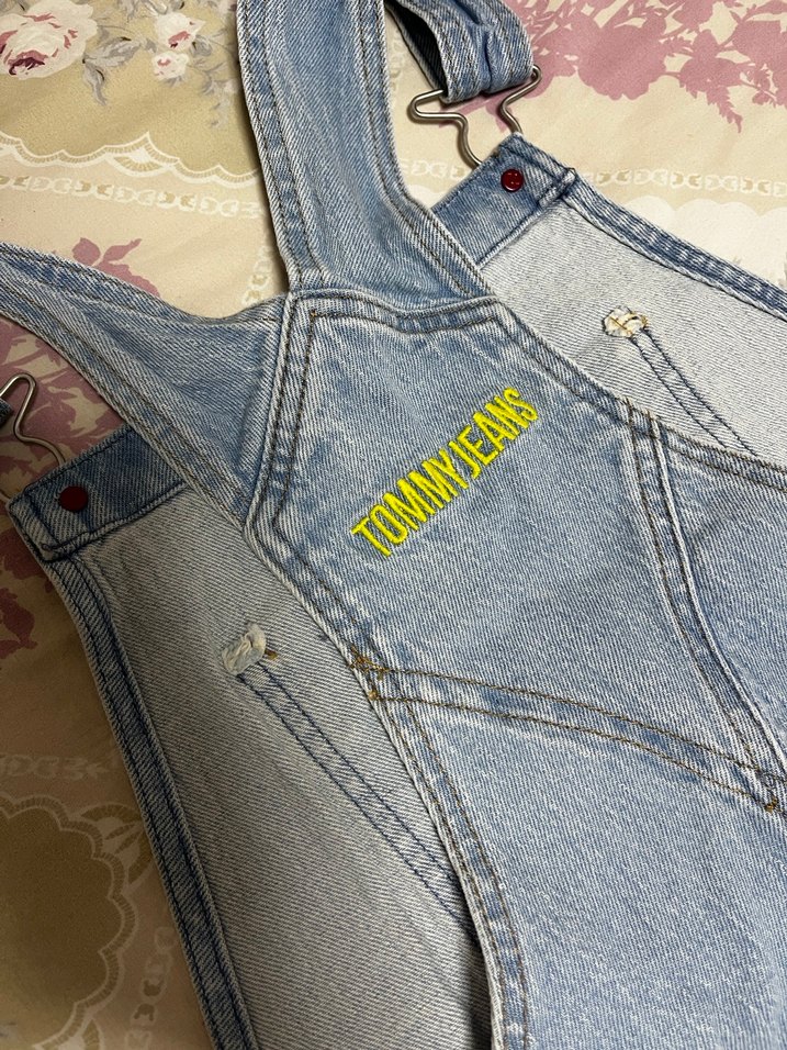 Tommy Jeans Mavi Kot Askılı Midi Elbise - Görsel 5