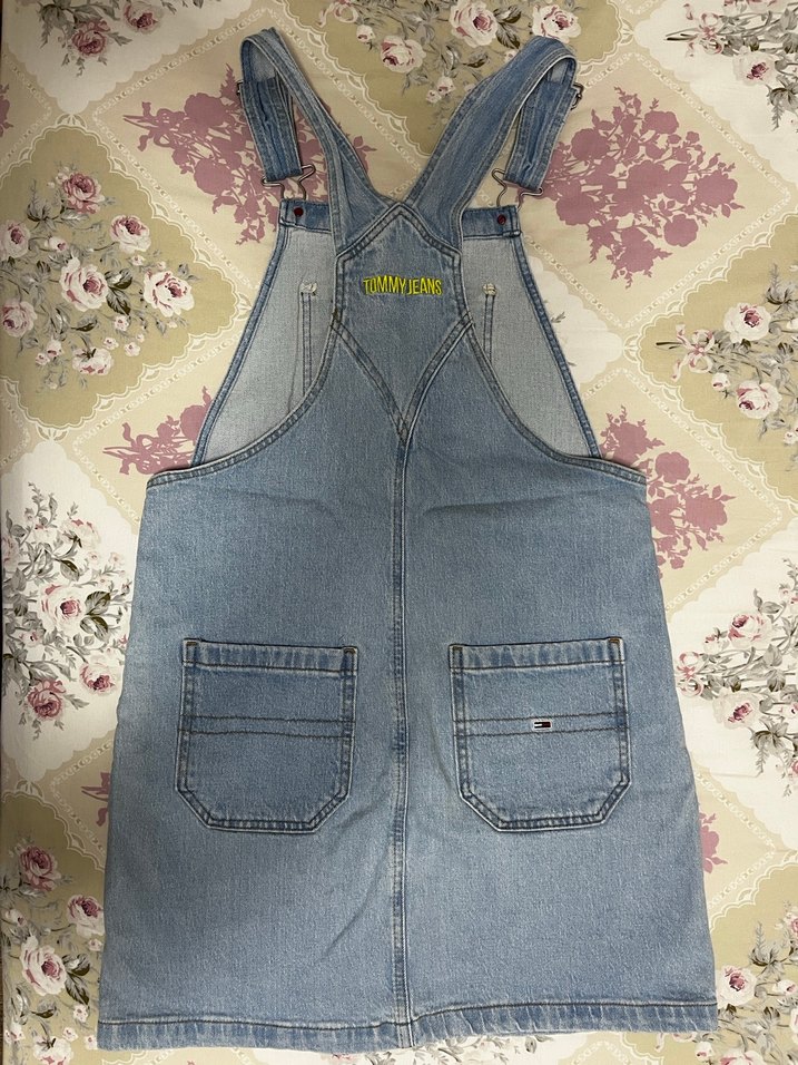 Tommy Jeans Mavi Kot Askılı Midi Elbise - Görsel 4