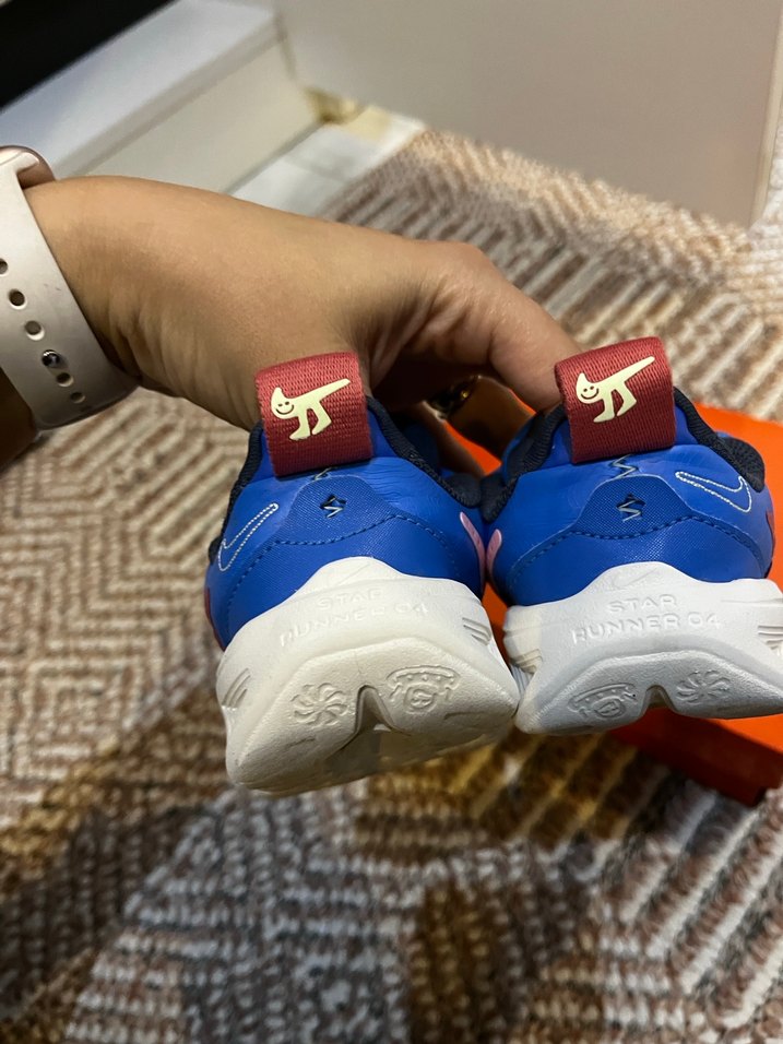 Erkek Çocuk Renkli Baskılı Mavi Spor Ayakkabı - Görsel 4