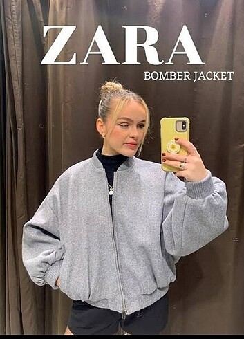 xs Beden gri Renk Zara bomber ceket 