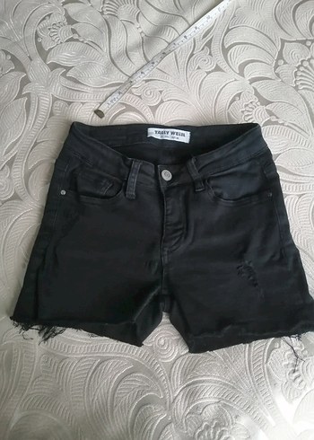 Siyah Mini Kadın Denim Şort