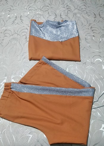 Gri Detaylı Kahverengi Kadın ikili takım