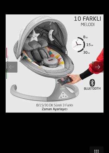 Elele Dormire 2 Elektrikli Otomatik Sallanan Kademeli Anakucağı - Görsel 11