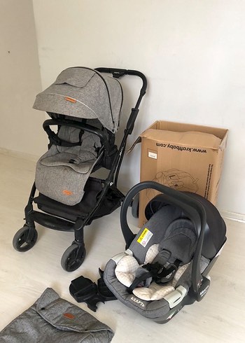 Kraft Lima Wb Açık Gri Travel Sistem Bebek Arabası ve Puset - Görsel 14