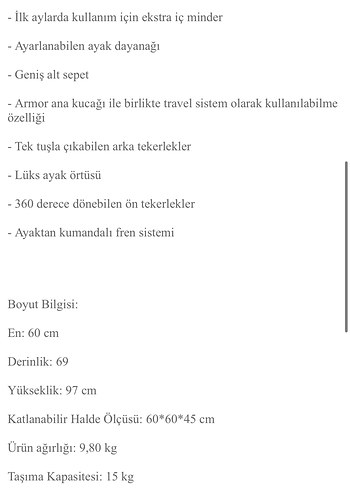 Kraft Lima Wb Açık Gri Travel Sistem Bebek Arabası ve Puset - Görsel 17