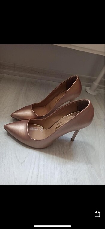 Hotiç somon rengi topuklu stiletto ayakkabı