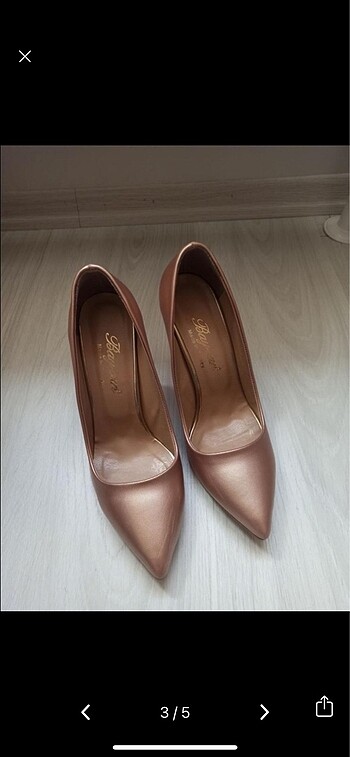 37 Beden somon rengi topuklu stiletto ayakkabı
